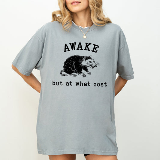 Awake, But At What Cost, Funny, Opossum, Possum, Aesthetic, Meme Shirt Comfort Colors T-Shirt