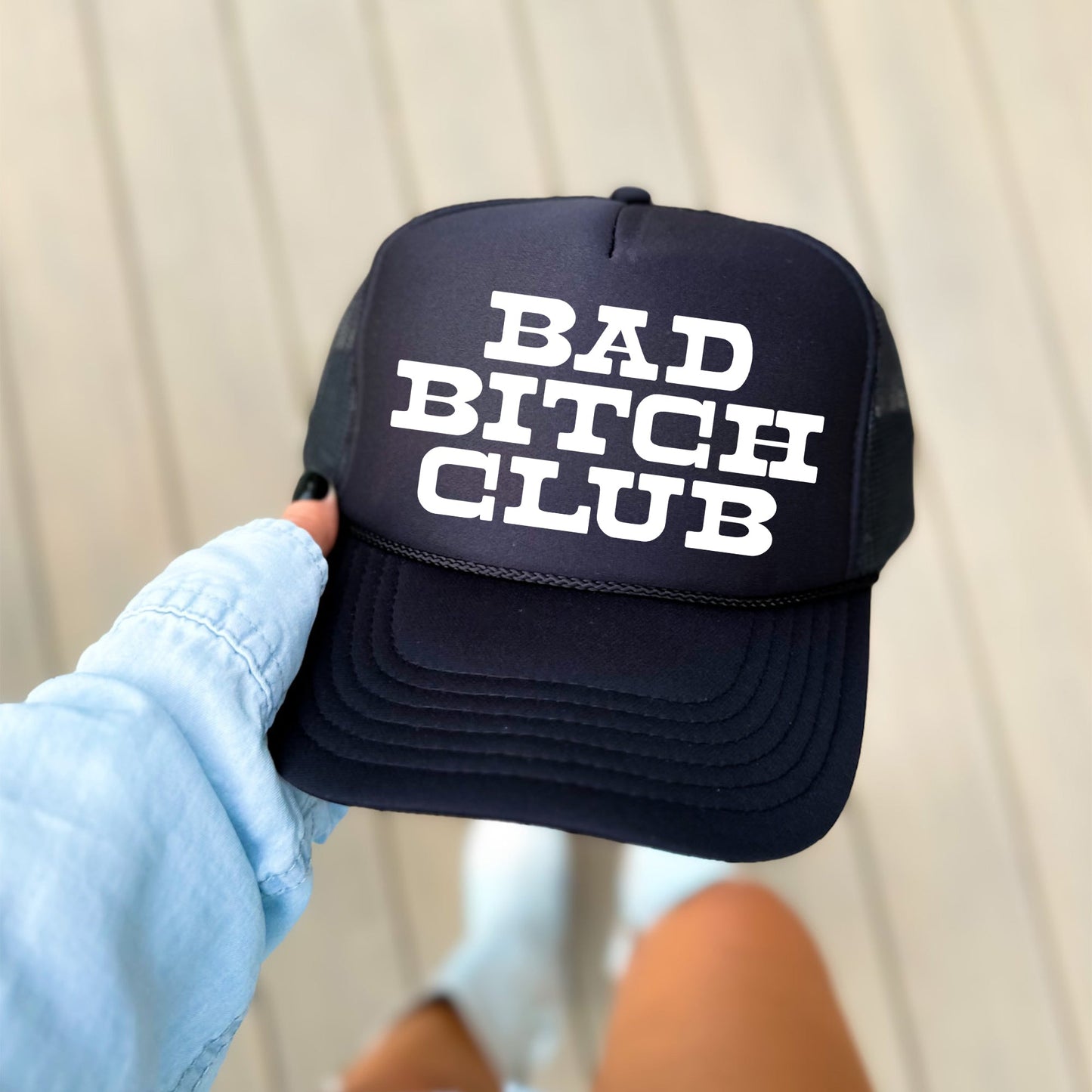 Bad Bitch Club, Sassy, Funny, Black Snapback Trucker Hat