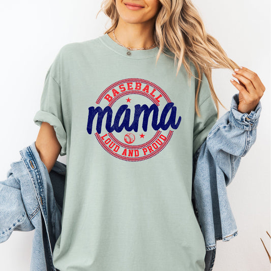 Baseball Mama, Loud and Proud, Sports, Mother's Day Tshirt Comfort Colors T-Shirt