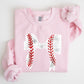 Baseball, Bow, Mom, Mother's Day Sweatshirt