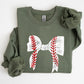 Baseball, Bow, Mom, Mother's Day Sweatshirt