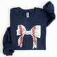 Baseball, Bow, Mom, Mother's Day Sweatshirt