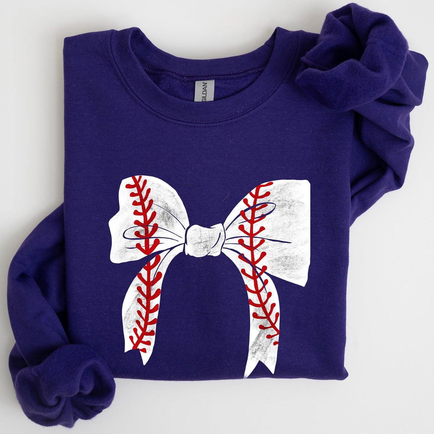 Baseball, Bow, Mom, Mother's Day Sweatshirt