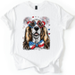 Basset Hound Patriotic Dog, USA, America, Pet Lover, 4th of July, Soft Style T-Shirt