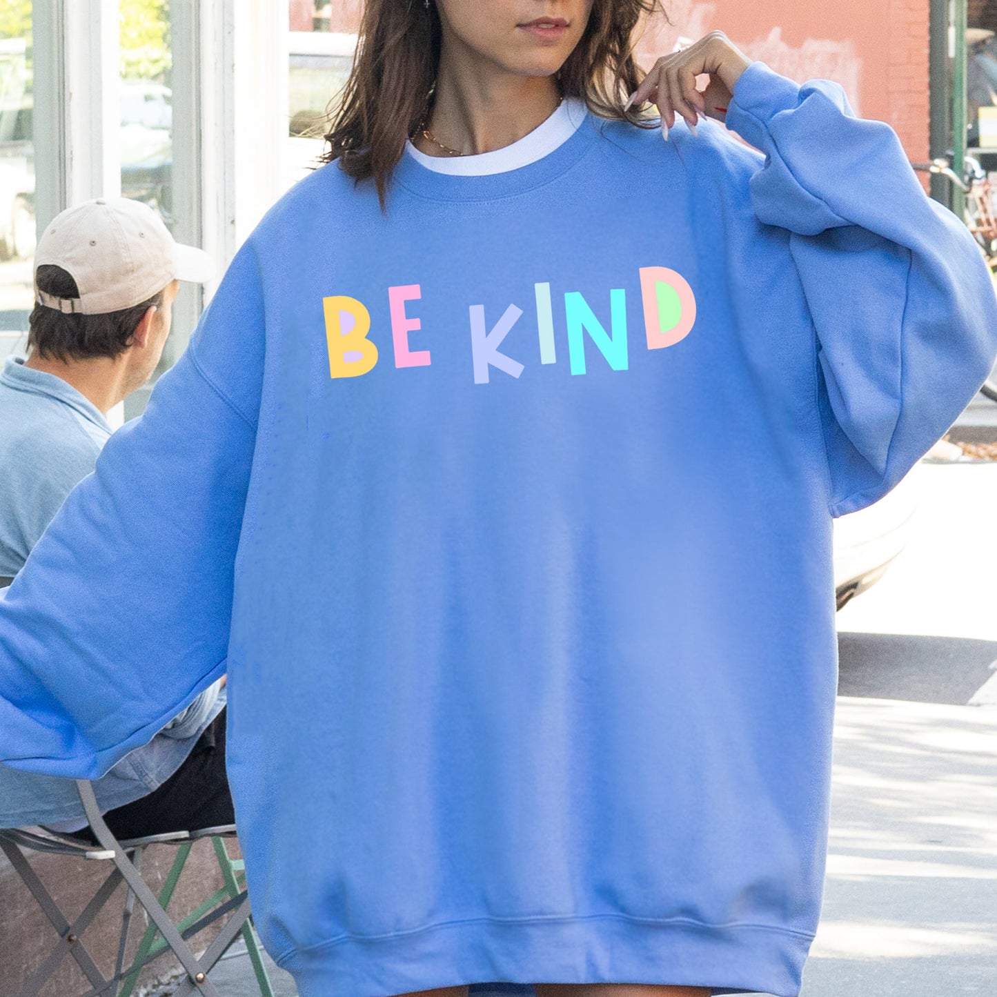 Be Kind Sweatshirt, Positivity, Funny, Sarcastic, Mom Gift, Mental Health, Colorful, Pastel, Crewneck, Crew Neck Sweatshirt