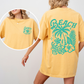 Beach Vibes, Flower, Blue, Summer, Front and Back, Retro, Hibiscus, Comfort Colors T-Shirt