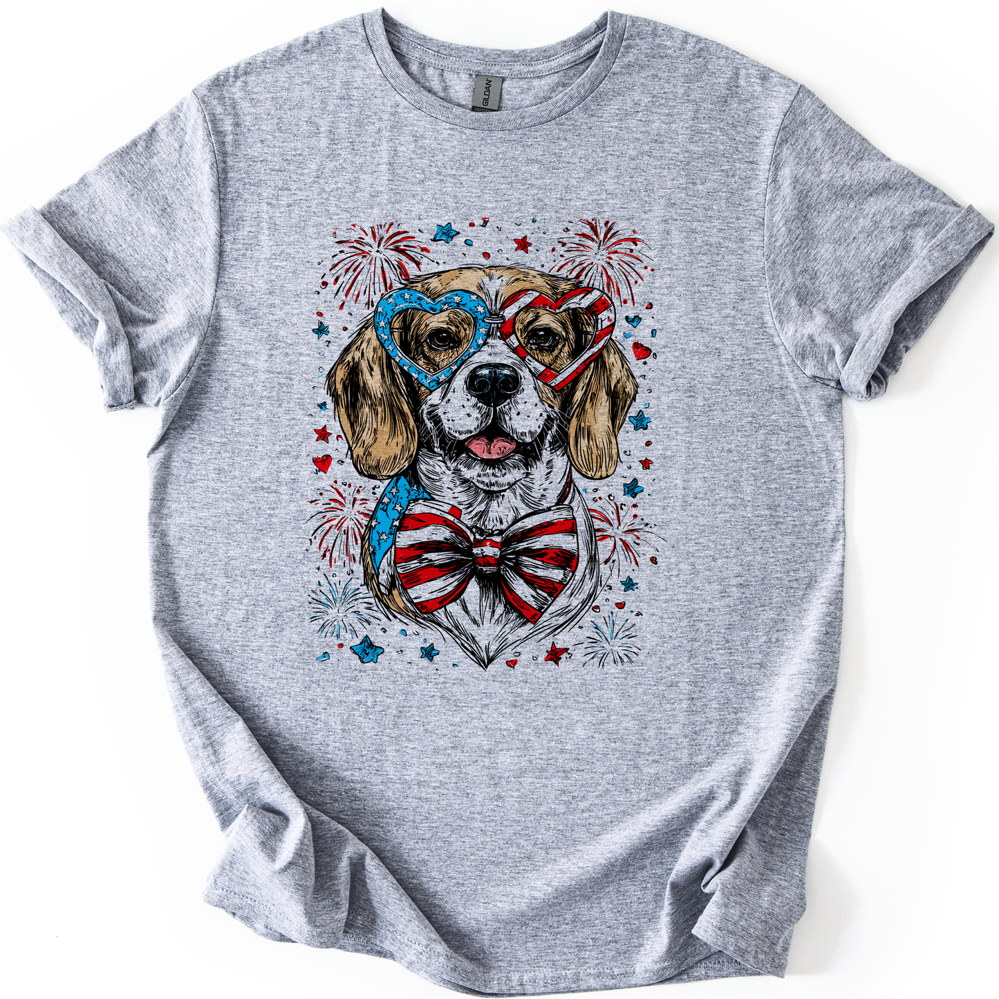 Beagle Patriotic Dog, USA, America, Pet Lover, 4th of July, Soft Style T-Shirt