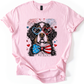 Bernese Mountain Patriotic Dog, USA, America, Pet Lover, 4th of July, Soft Style T-Shirt