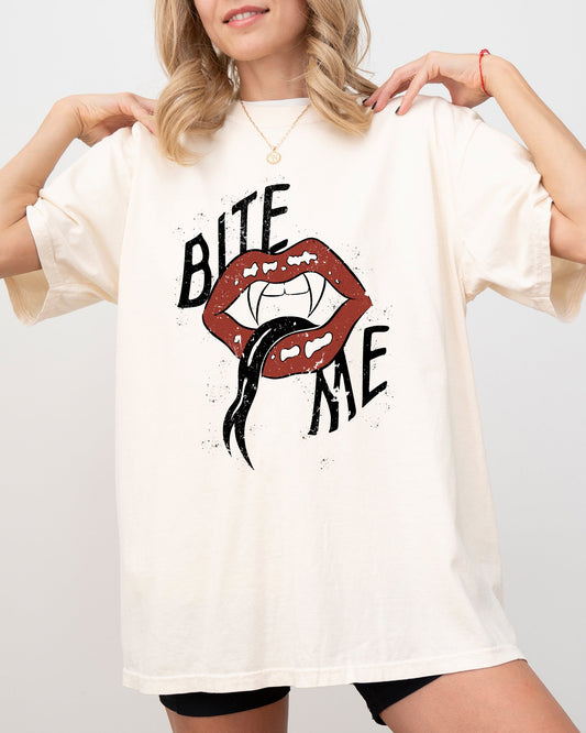 Bite Me, Lips, Vampire, Funny, Sexy, Crude, Sarcastic, Vulgar Shirt Comfort Colors T-Shirt