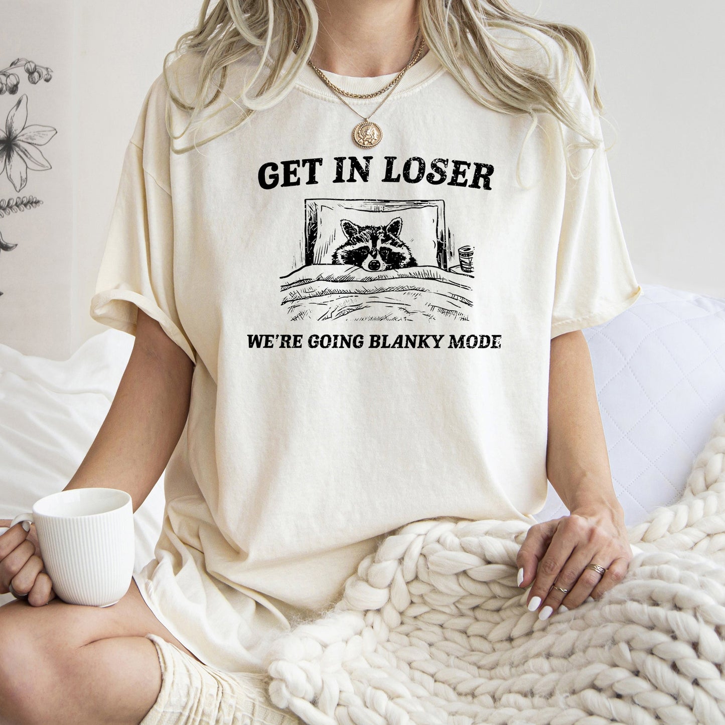 Blanky Mode, Raccoon, Meme, Aesthetic, Funny, Comfort Colors Tshirt