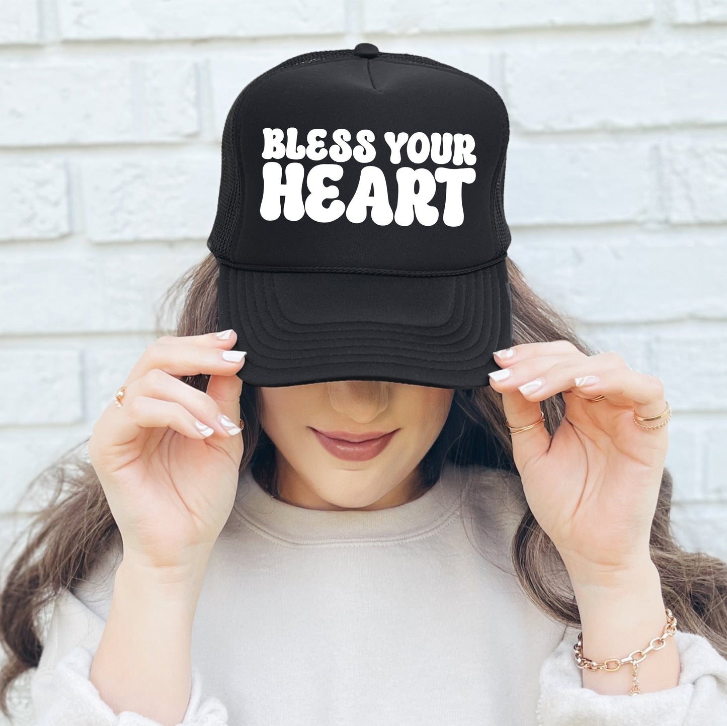 Bless Your Heart, Sassy, Funny, Black Snapback Trucker Hat