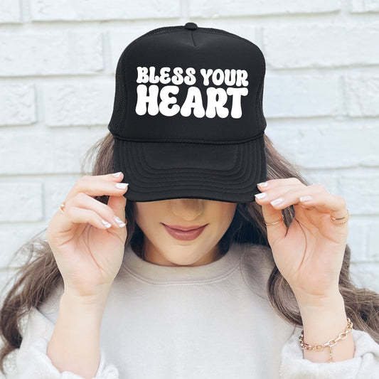 Bless Your Heart, Sassy, Funny, Black Snapback Trucker Hat