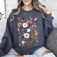 Bloom Brilliance Color-Infused Floral Print Sweatshirt
