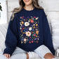 Bloom Brilliance Color-Infused Floral Print Sweatshirt