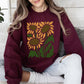 Boho Sunflowers, Retro Floral Sweatshirt