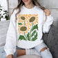 Boho Sunflowers, Retro Floral Sweatshirt