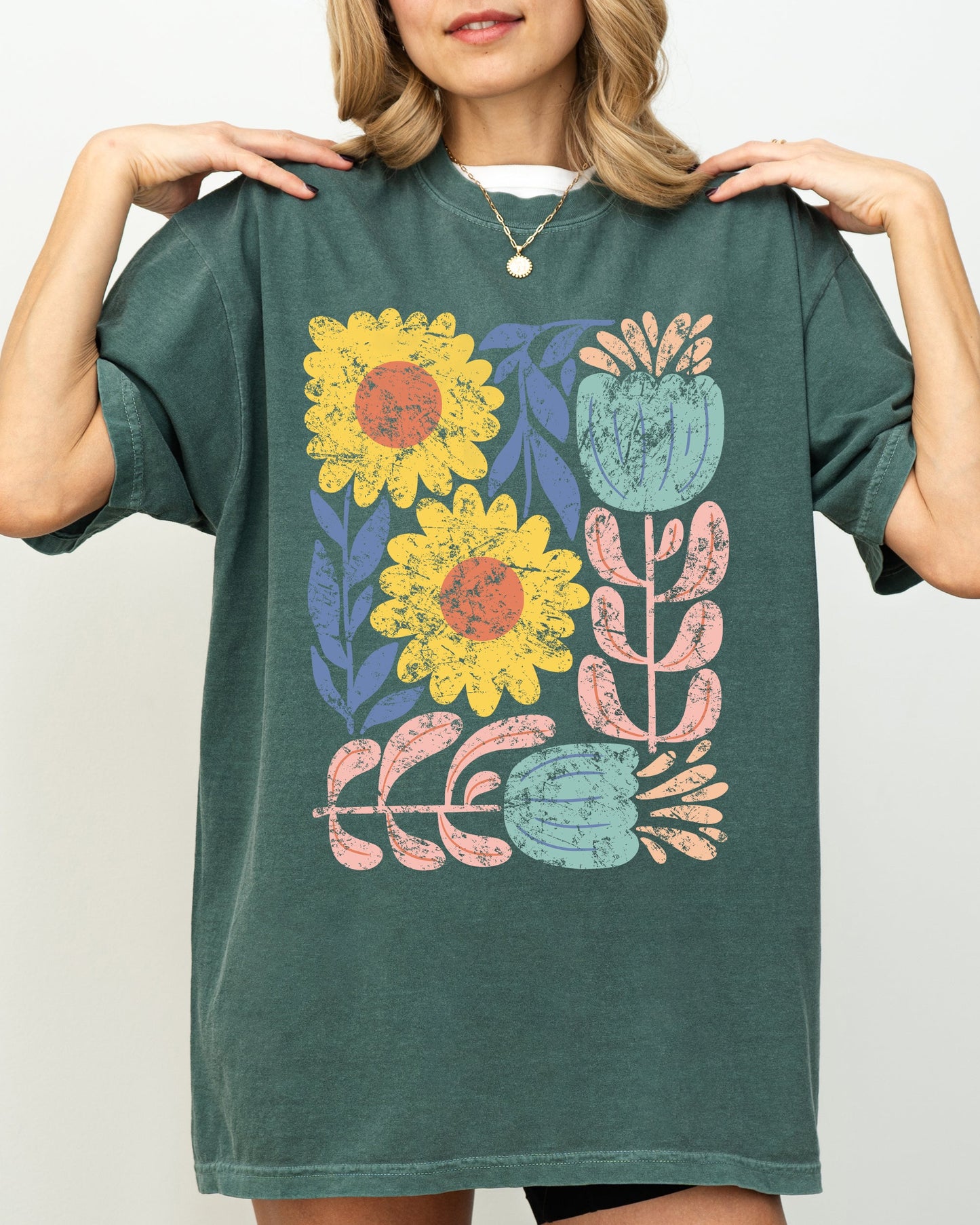 Bold, Gorgeous Abstract Flowers, Boho Floral Design, Summer Vibes, Gardening, Festival, Nature Shirt Comfort Colors T-Shirt