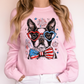 Boston Terrier Patriotic Dog, USA, America, Pet Lover, 4th of July Sweatshirt