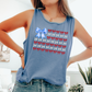 Bow Flag, Cute, Coquette, Fourth of July, America, Patriotic, USA Comfort Colors Tank Top