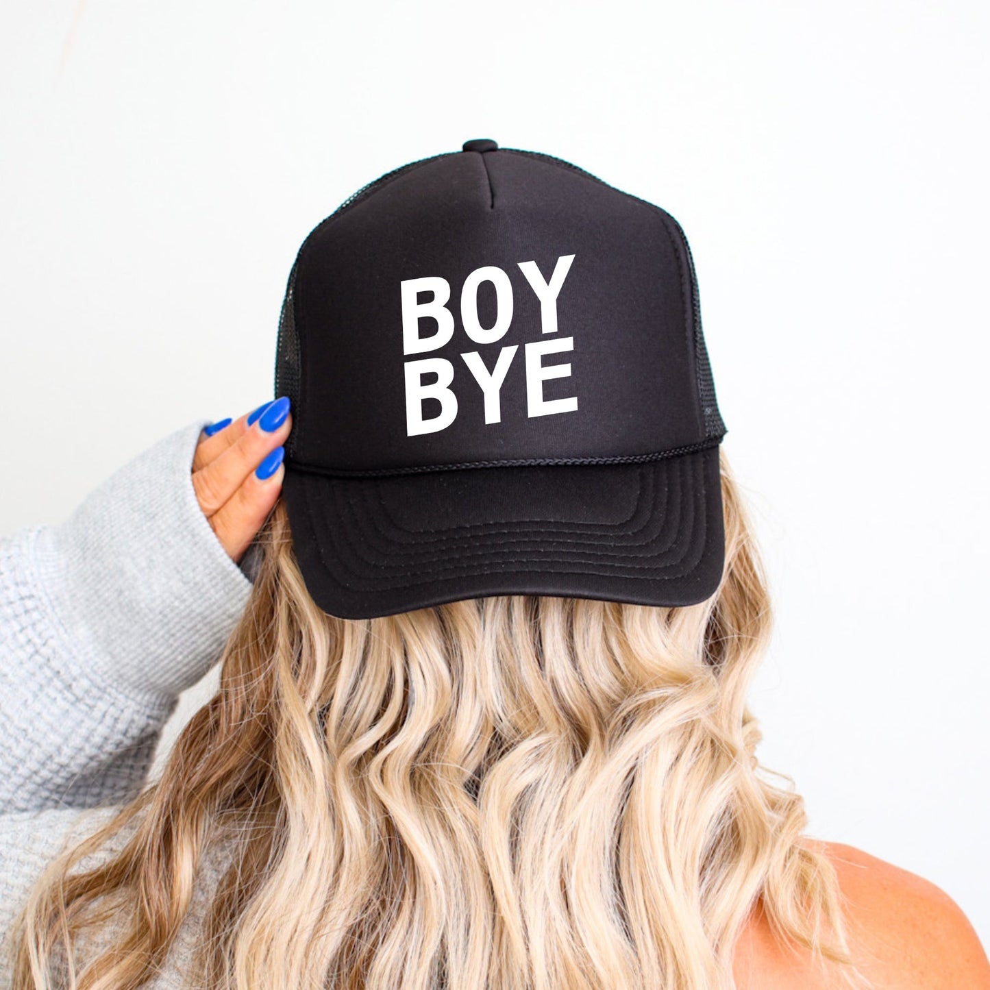 Boy Bye, Sassy, Funny, Black Snapback Trucker Hat