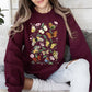 Butterfly Garden, Vibrant Floral and Butterfly Print Sweatshirt