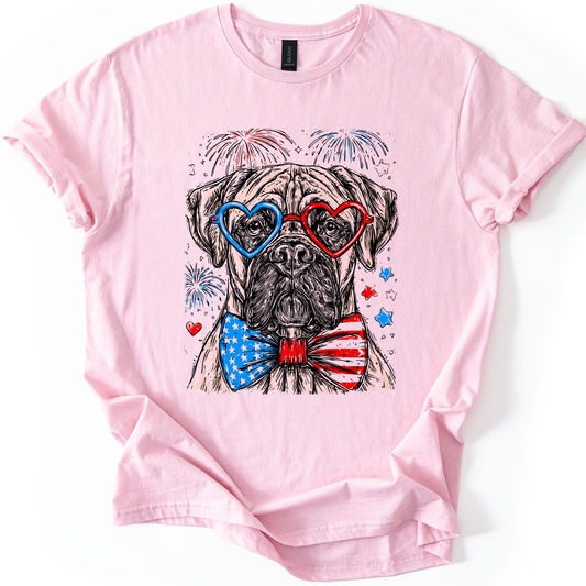 Cane Corso Patriotic Dog, USA, America, Pet Lover, 4th of July, Soft Style T-Shirt
