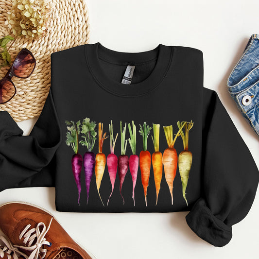Carrots, Watercolor Vegetables, Gardening Sweatshirt