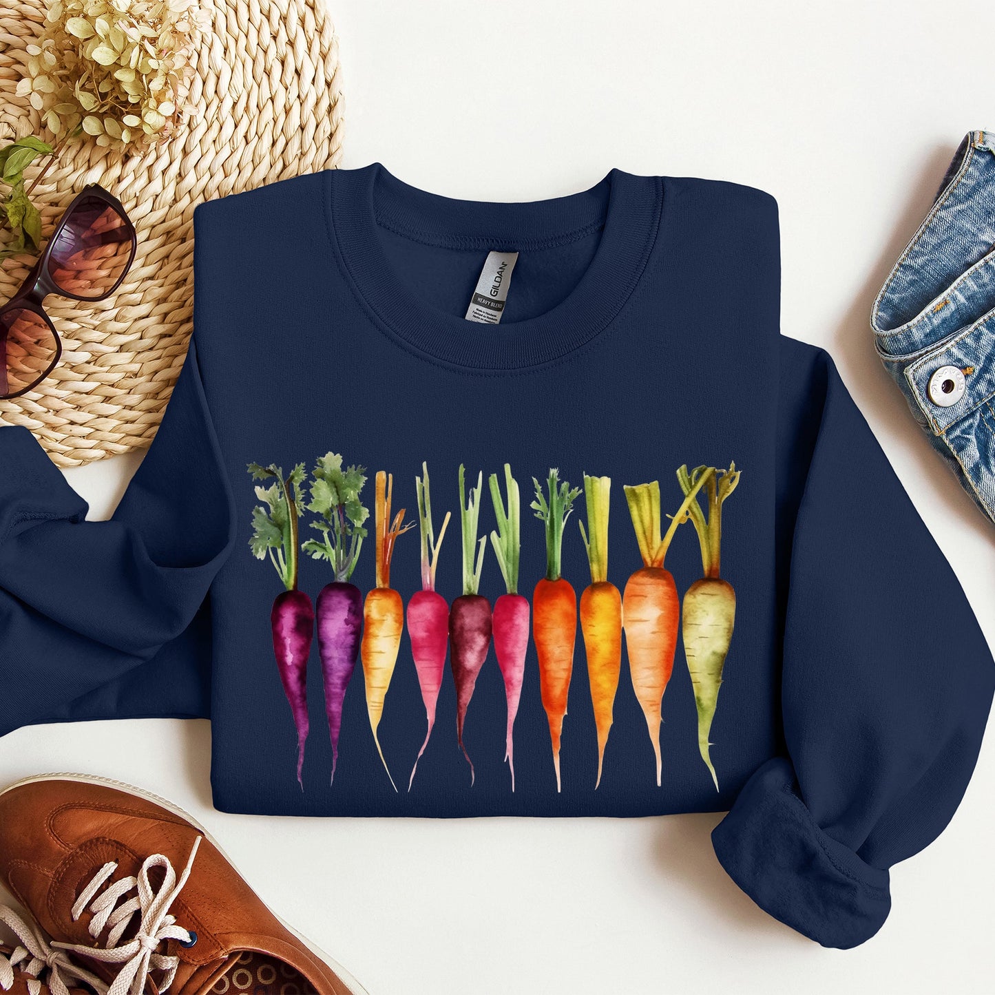 Carrots, Watercolor Vegetables, Gardening Sweatshirt