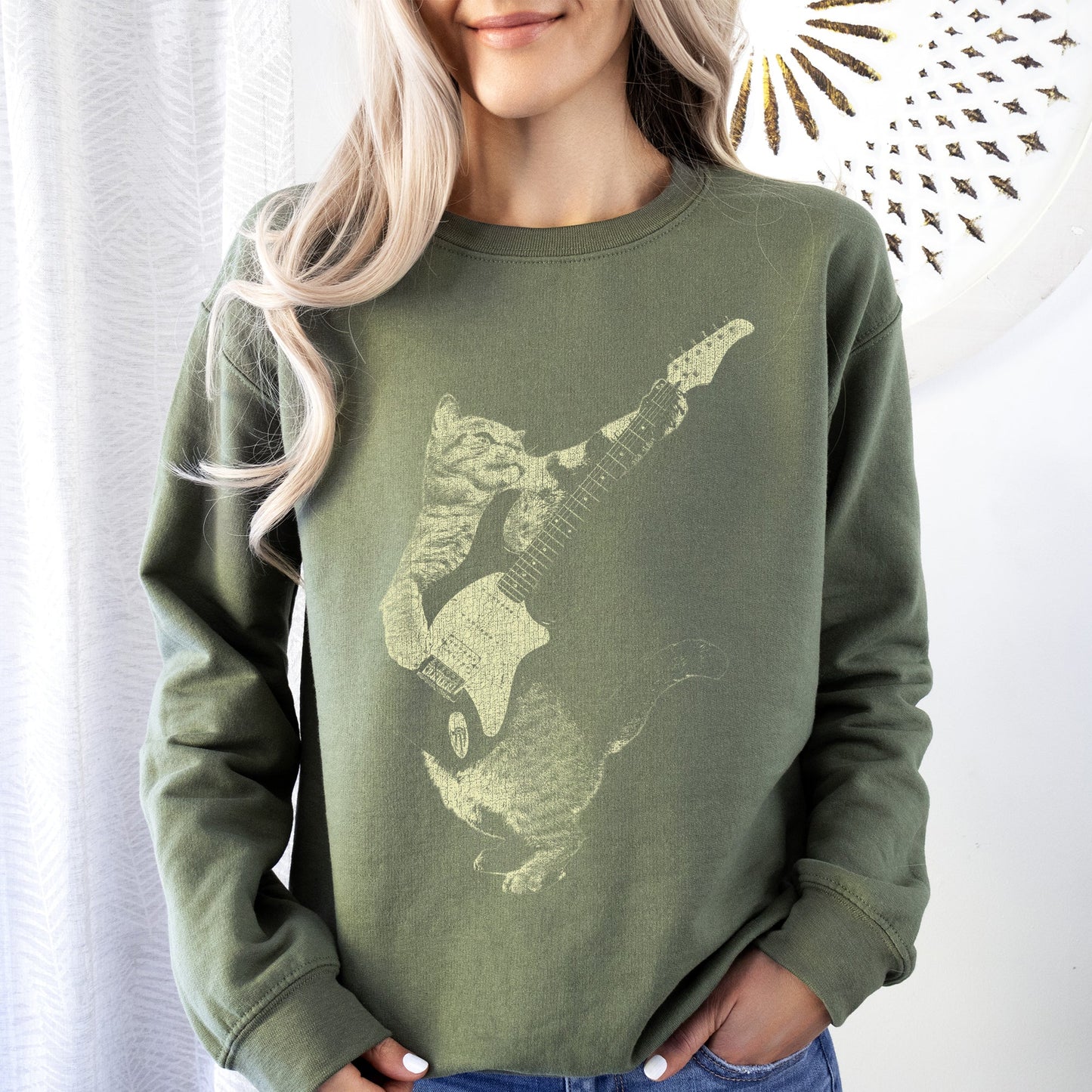 Cat Playing A Guitar, Funny Animals Sweatshirt