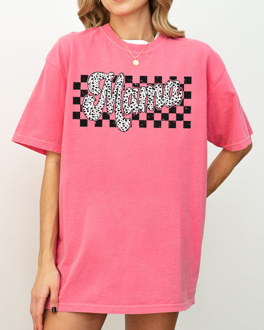 Checkered Mama, Dalmatian Dots, Polka Dots, Retro, Vintage, Mother Shirt Comfort Colors T-Shirt