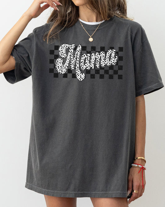 Checkered Mama, Dalmatian Dots, Polka Dots, Retro, Vintage, Mother Shirt Comfort Colors T-Shirt