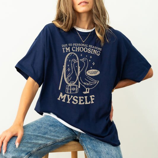 Choosing Myself, Good, Mental Health, Self Care, Funny, Aesthetic, Meme, Tshirt Comfort Colors T-Shirt