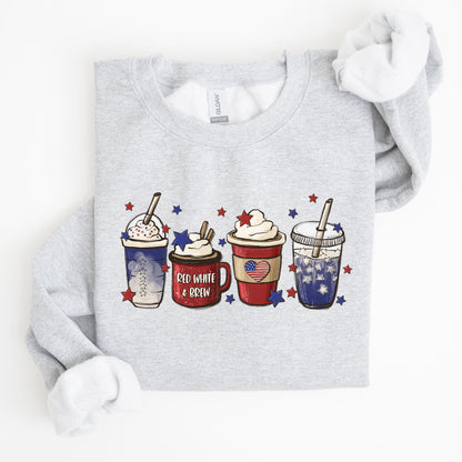 Coffee Lovers, America, Patriotic, 4th of July Sweatshirt