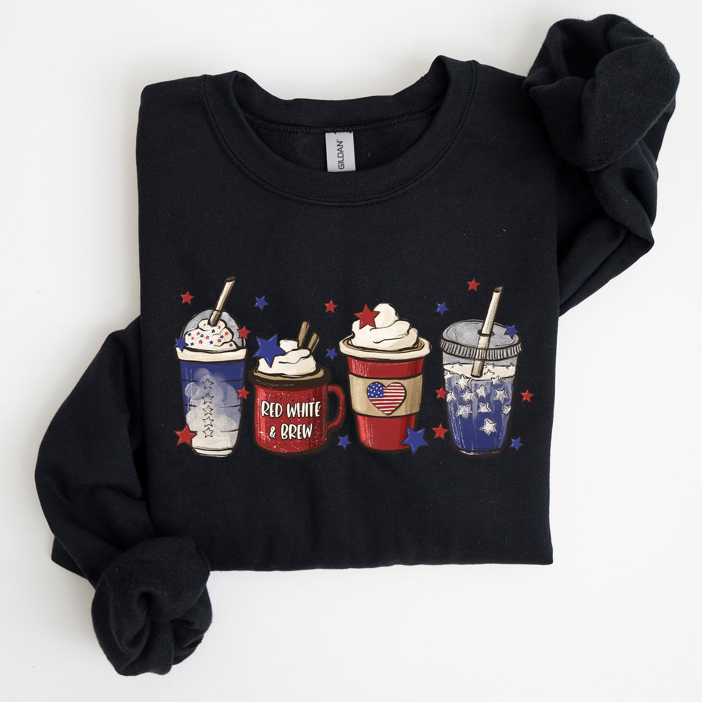Coffee Lovers, America, Patriotic, 4th of July Sweatshirt