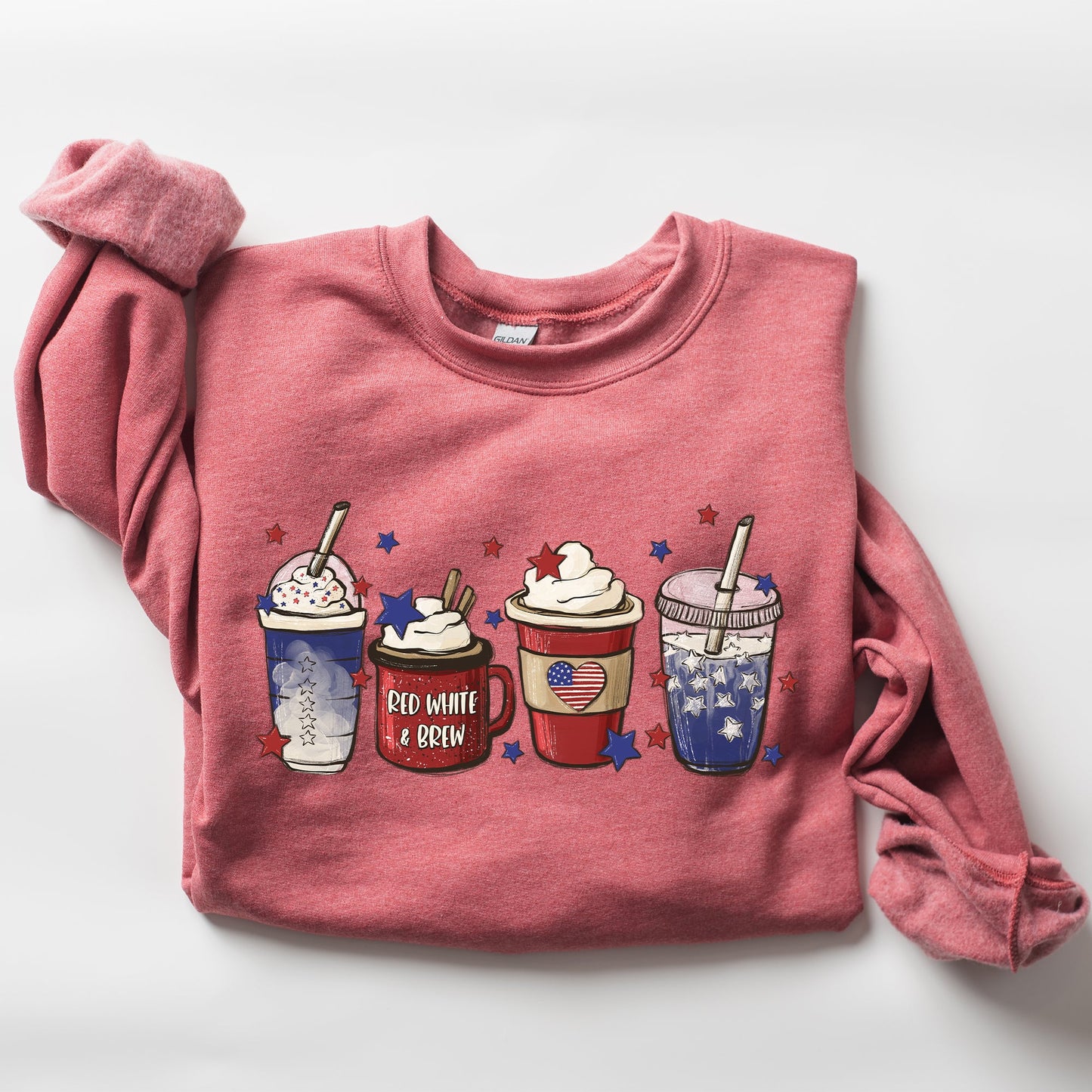 Coffee Lovers, America, Patriotic, 4th of July Sweatshirt