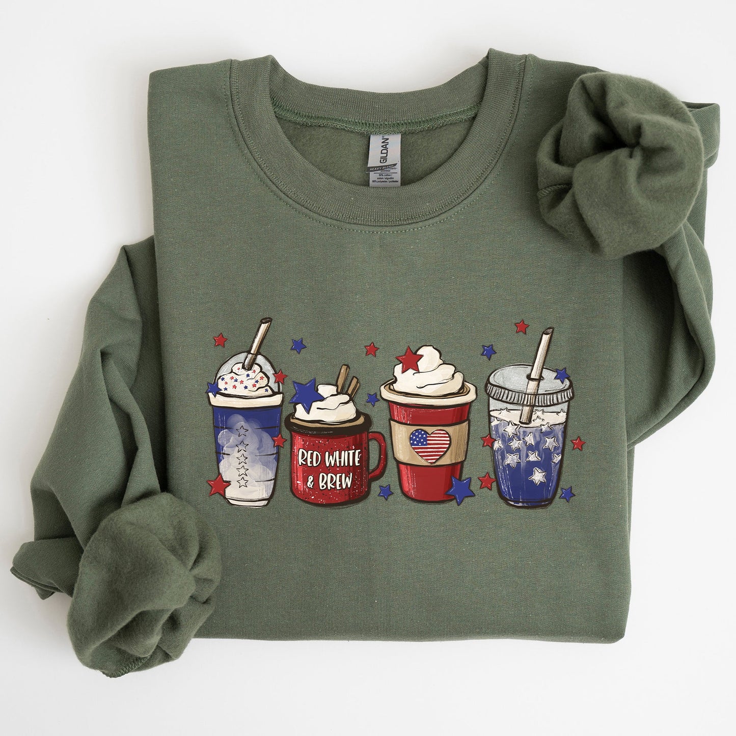 Coffee Lovers, America, Patriotic, 4th of July Sweatshirt