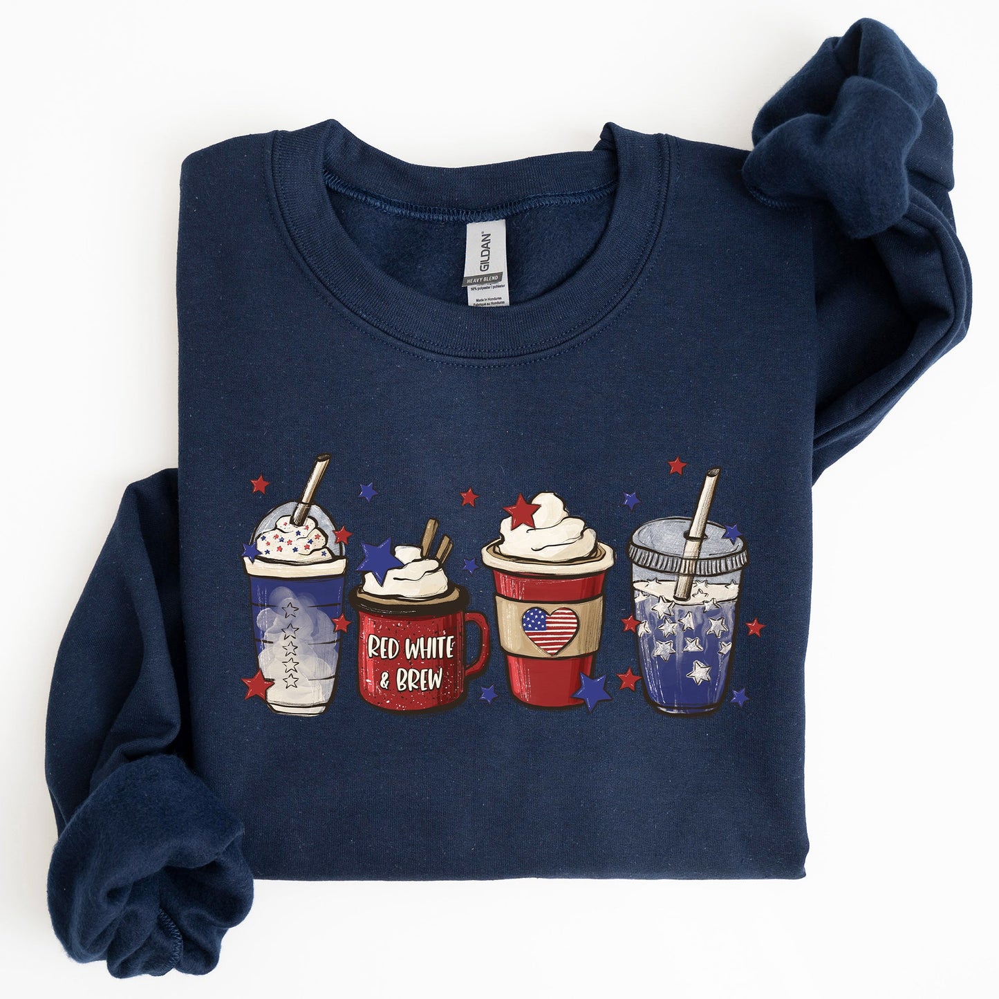 Coffee Lovers, America, Patriotic, 4th of July Sweatshirt