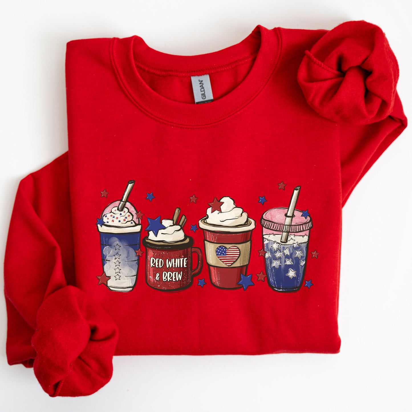 Coffee Lovers, America, Patriotic, 4th of July Sweatshirt