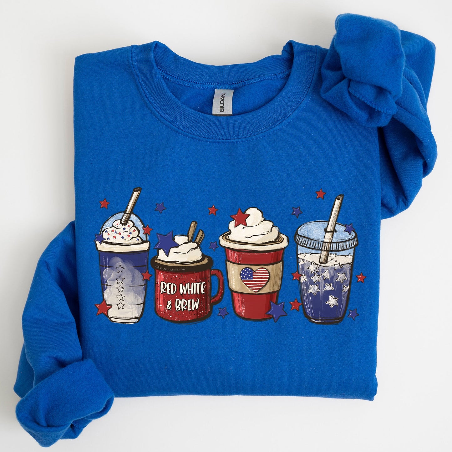 Coffee Lovers, America, Patriotic, 4th of July Sweatshirt