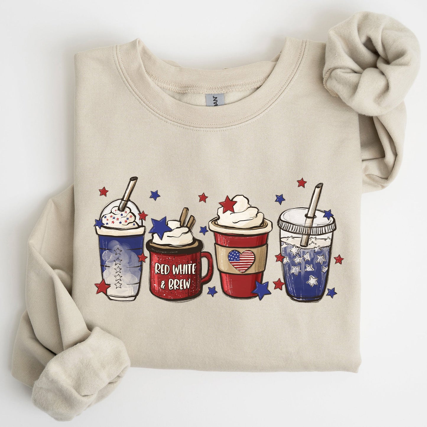 Coffee Lovers, America, Patriotic, 4th of July Sweatshirt