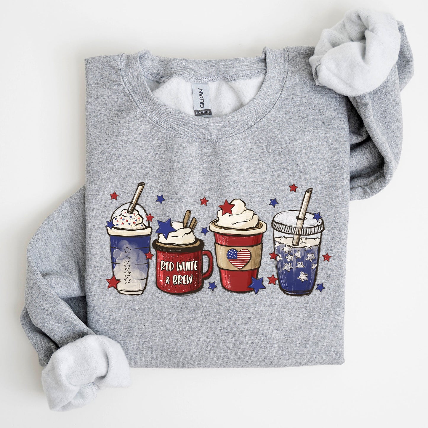 Coffee Lovers, America, Patriotic, 4th of July Sweatshirt