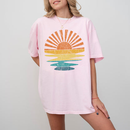 Colorful Beach Sunset, Summer Vibes, California Dreaming, Vacation, Hot Girl Summer, Tshirt Comfort Colors T-Shirt