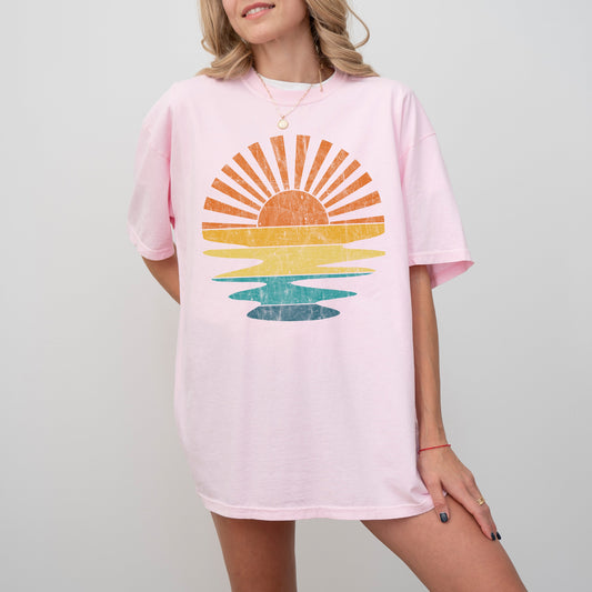 Colorful Beach Sunset, Summer Vibes, California Dreaming, Vacation, Hot Girl Summer, Tshirt Comfort Colors T-Shirt