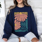 Colorful Daisies, Art Nouveau, Floral Design Sweatshirt