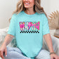Colorful Mama, Bright, Checkered, Retro Comfort Colors T-Shirt