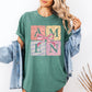 Colorful, Floral, Amen, Ribbon, Coquette, Christian, Jesus, Gospel, Faith, Saved Tshirt Comfort Colors T-Shirt