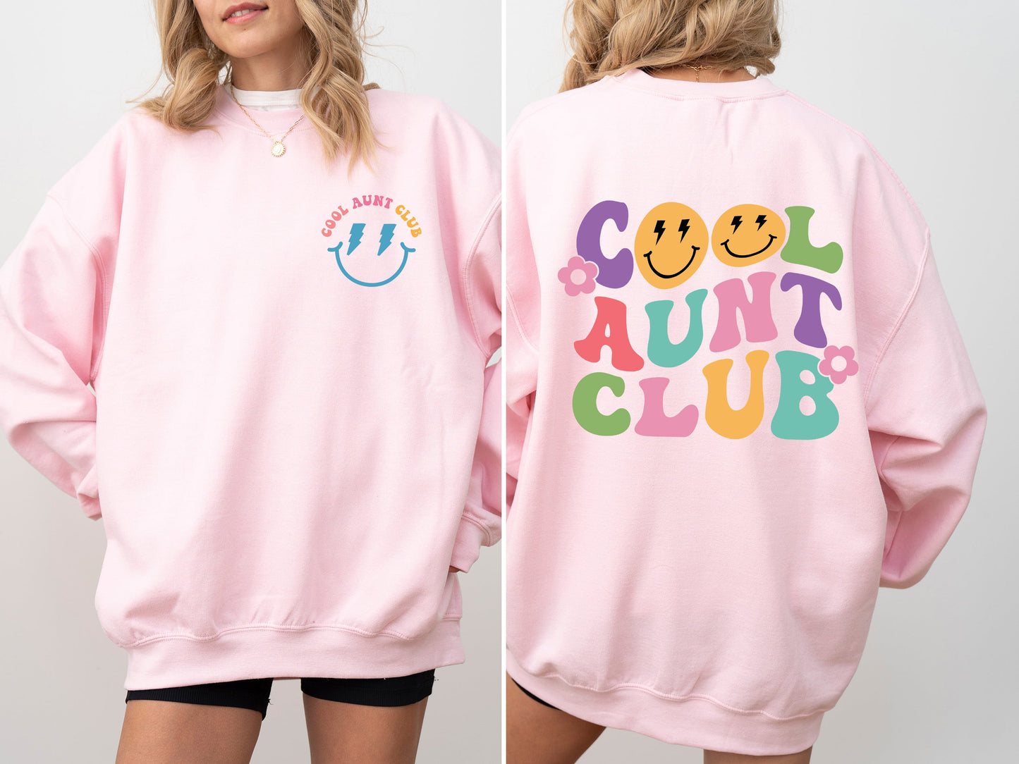 Cool Aunt Club Front And Back Print Sweatshirt