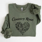 Country Rose, Heart, Cowgirl, Cowboy, Western, Sweatshirt