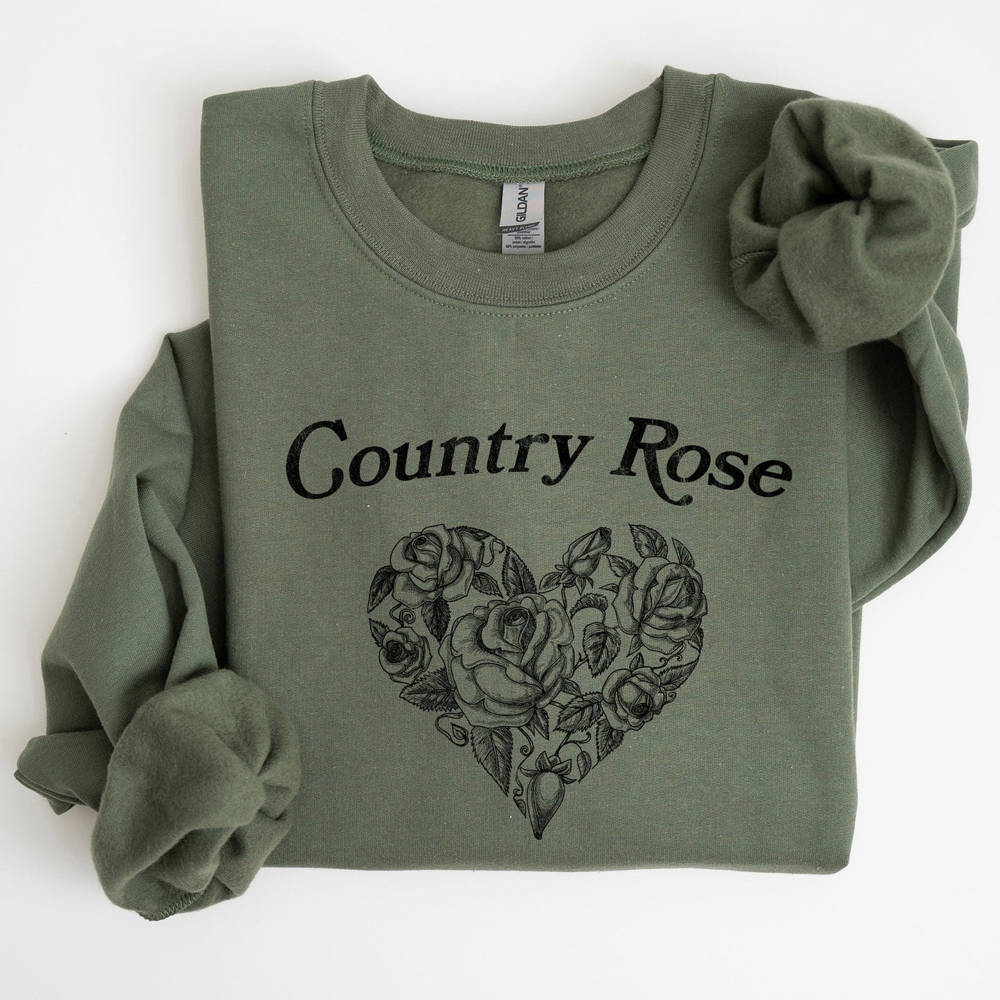 Country Rose, Heart, Cowgirl, Cowboy, Western, Sweatshirt