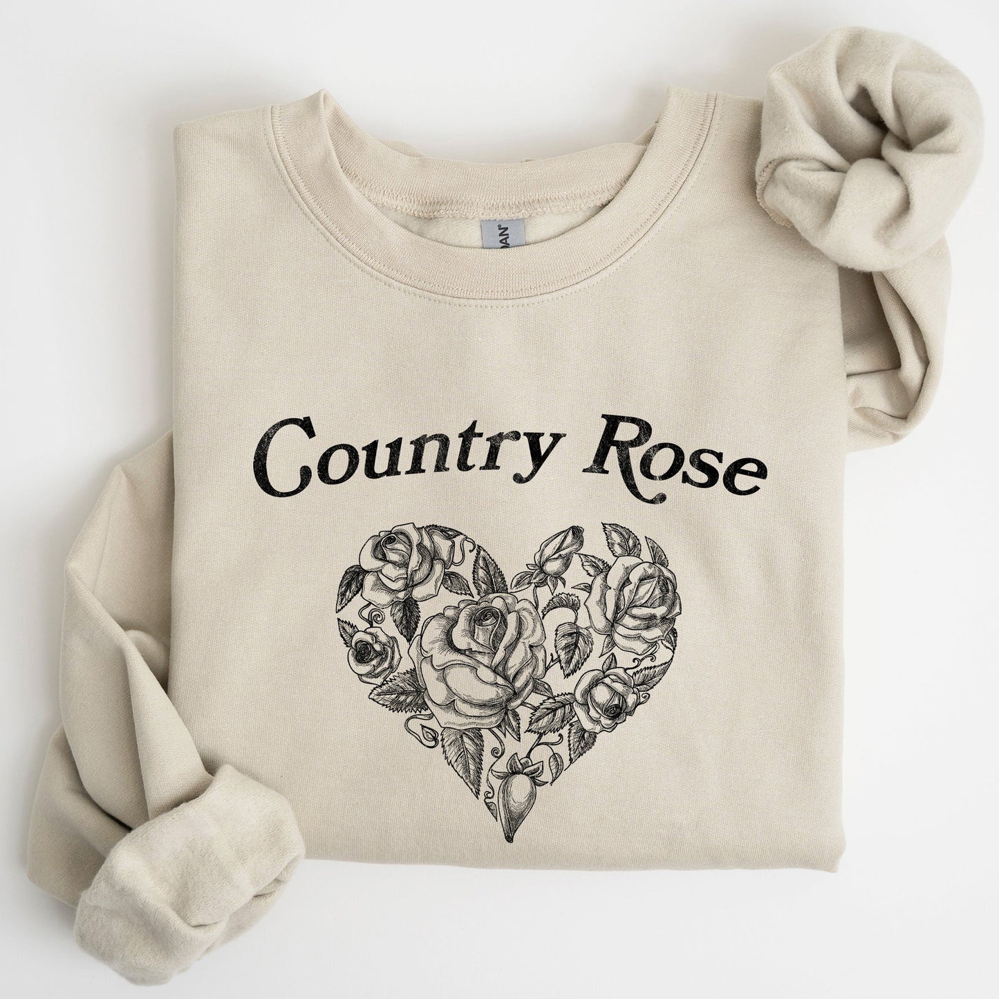 Country Rose, Heart, Cowgirl, Cowboy, Western, Sweatshirt